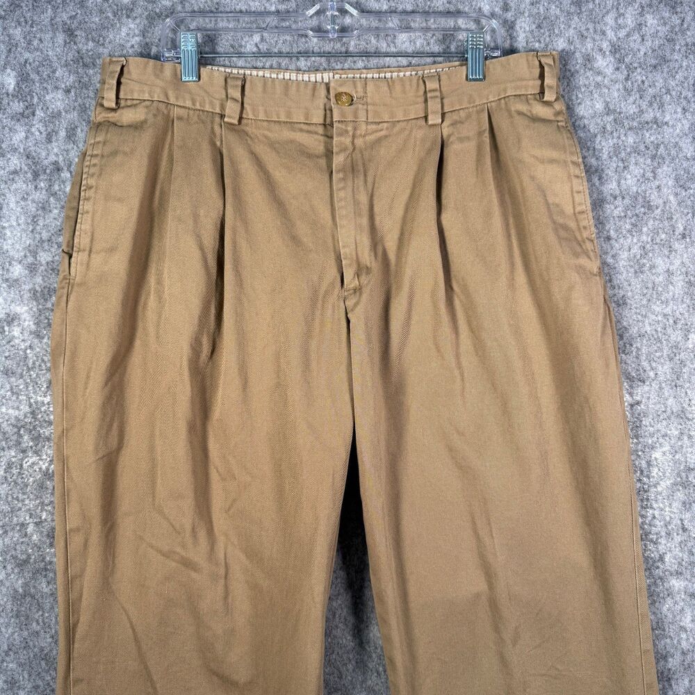 Bills Khakis Pants Mens 38x31 Brown Pleated Cotton Chinos USA - Picture 2 of 14